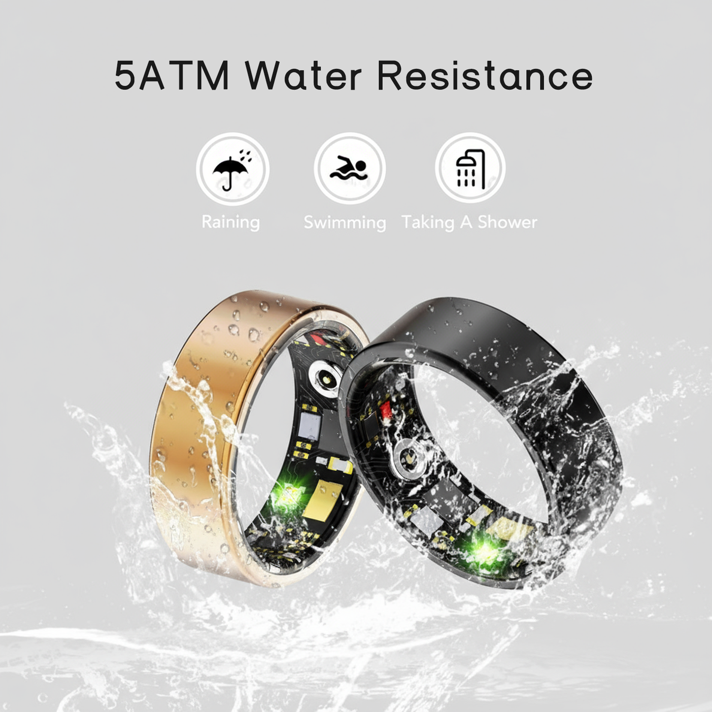 Ultra-Thin Smart Ring | Track Fitness, Sleep, Stress & Heart Health – Unisex